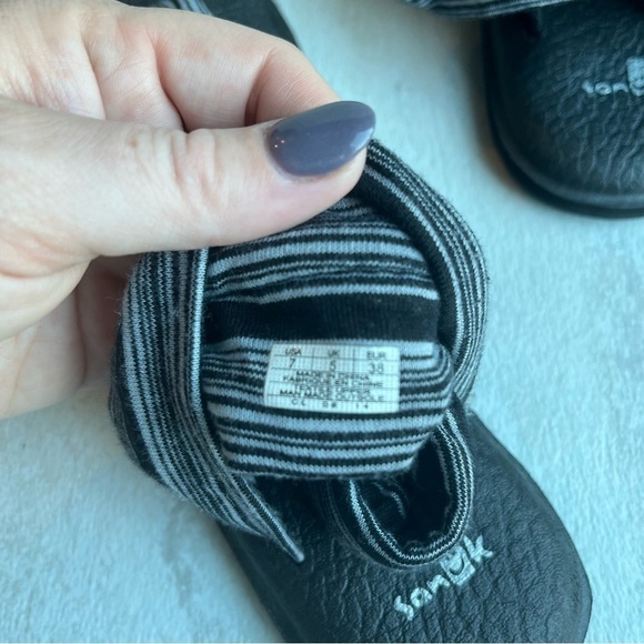 ** sanuk Yoga Sling 2 Sandals Black and Gray Stripe Size 7 - Picture 5 of 8